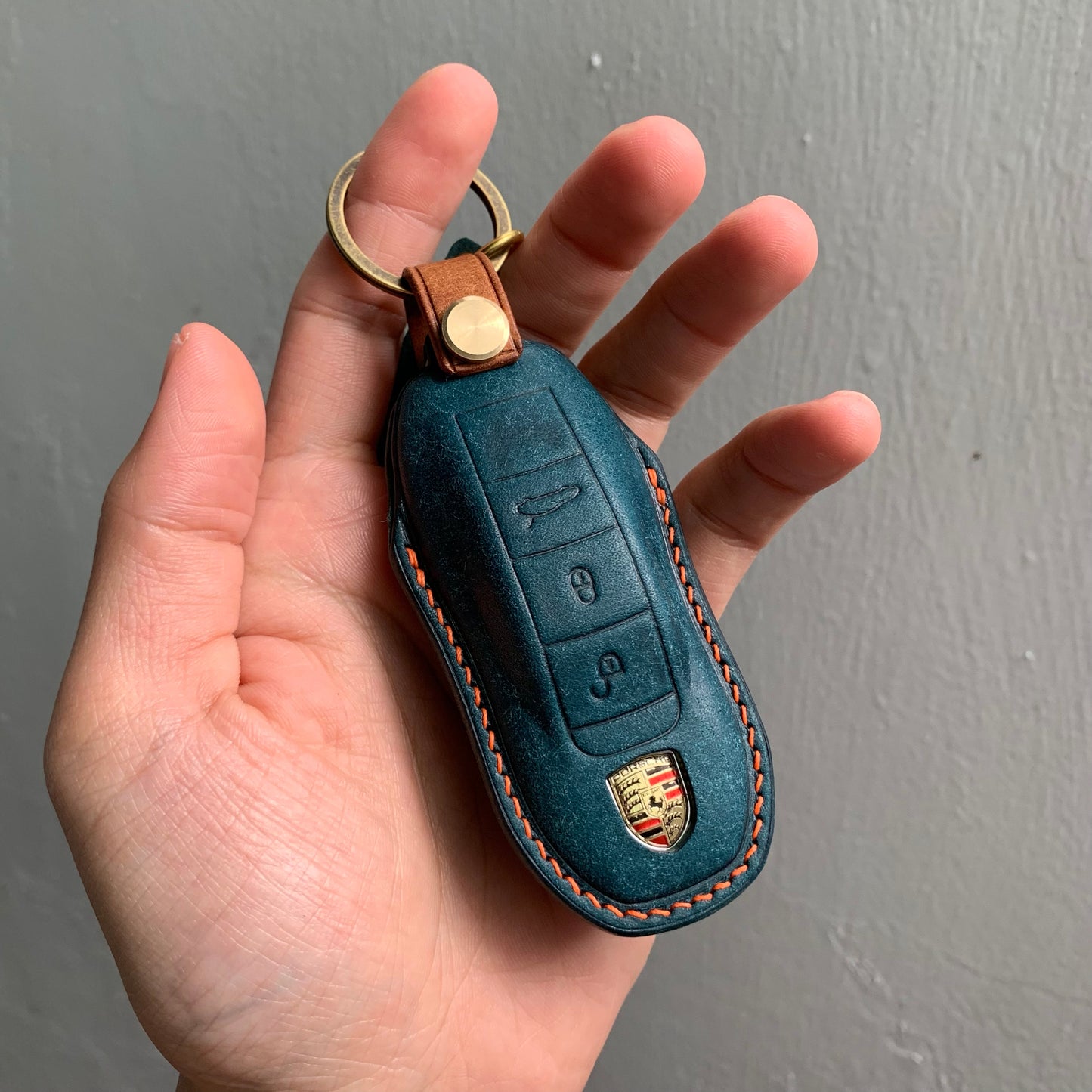 Porsche key case, key fob cov,er Pueblo leather