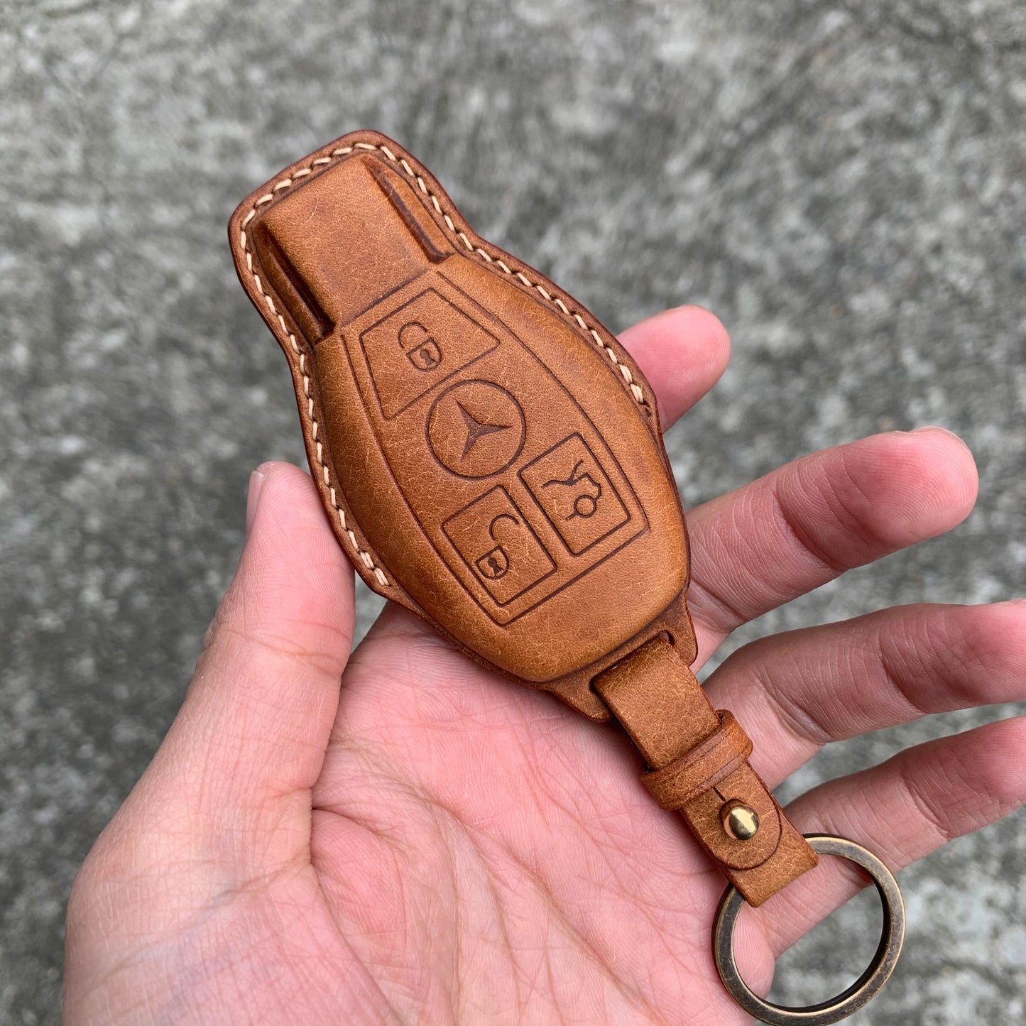 Mercedes-Benz key fob cover, Pueblo leather