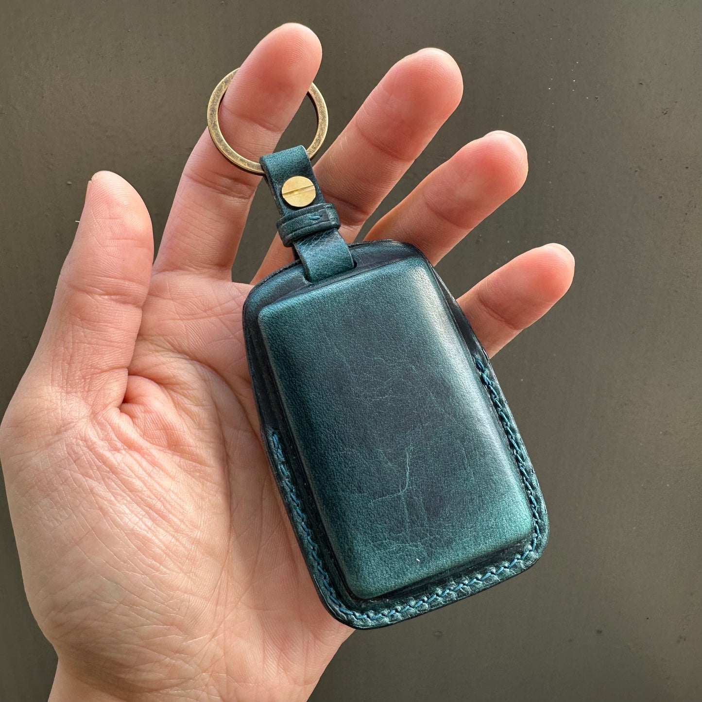 Mazda key fob cover, Wax leather