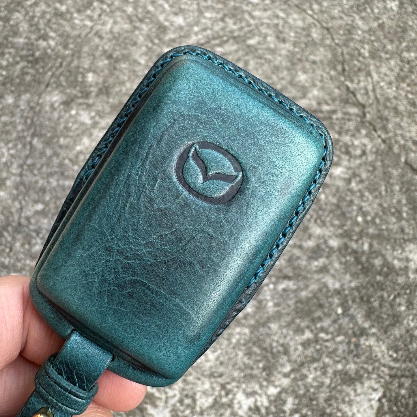 Mazda key fob cover, Wax leather