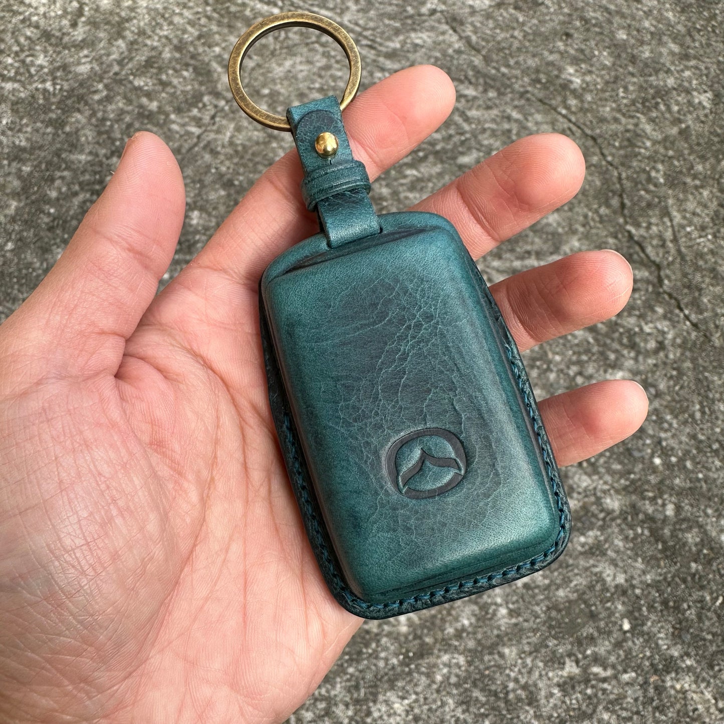 Mazda key fob cover, Wax leather