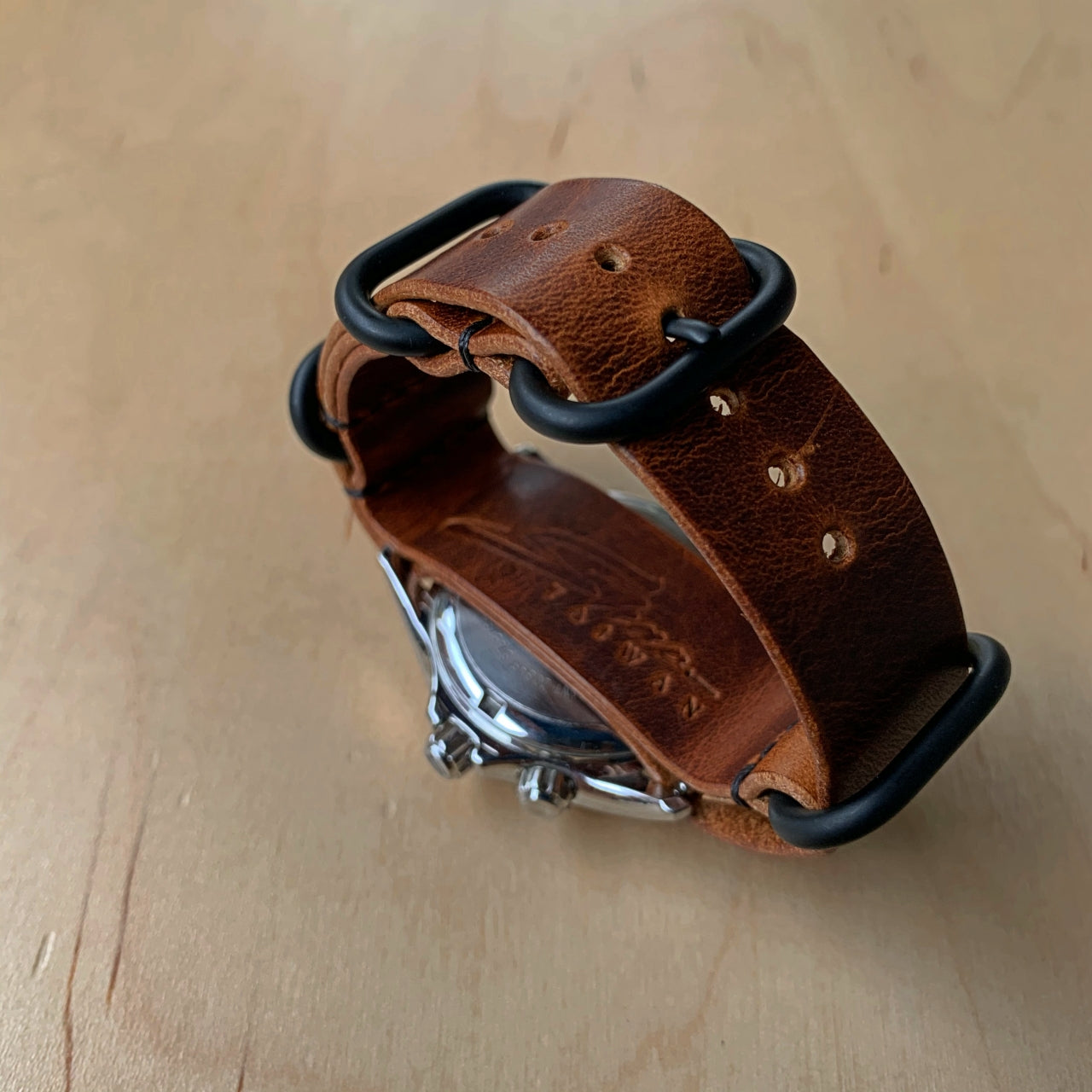 Wax Leather NATO strap, leather zulu strap