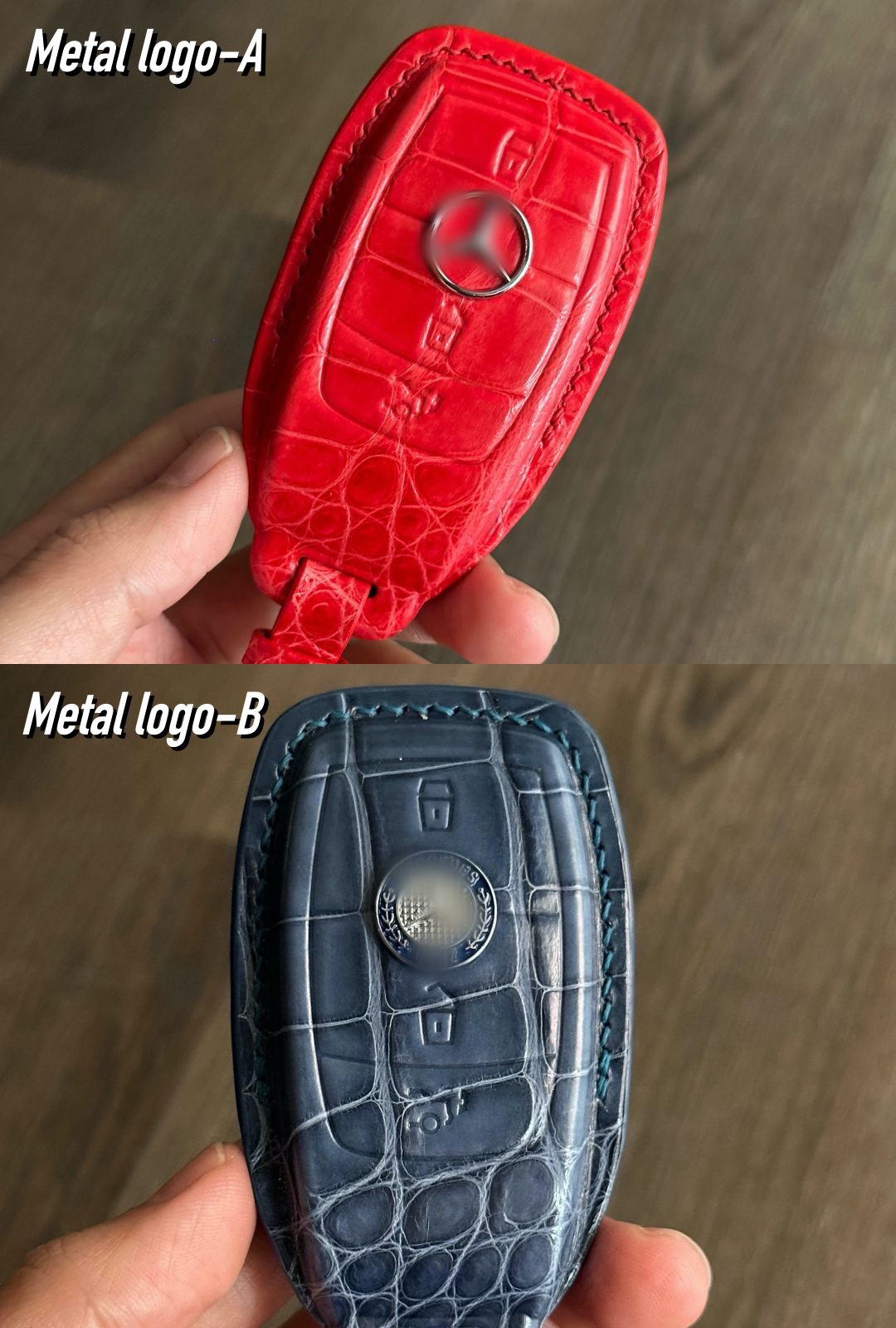 Mercedes-Benz key fob cover, Crocodile leather Leather key case