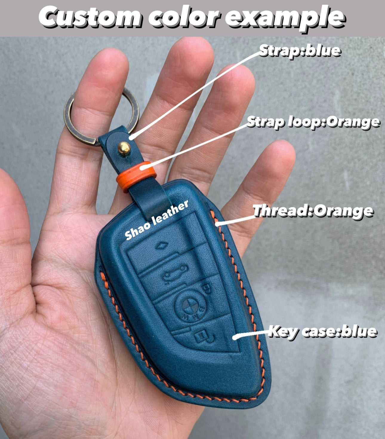 Porsche key fob cover, key case, Pueblo leather