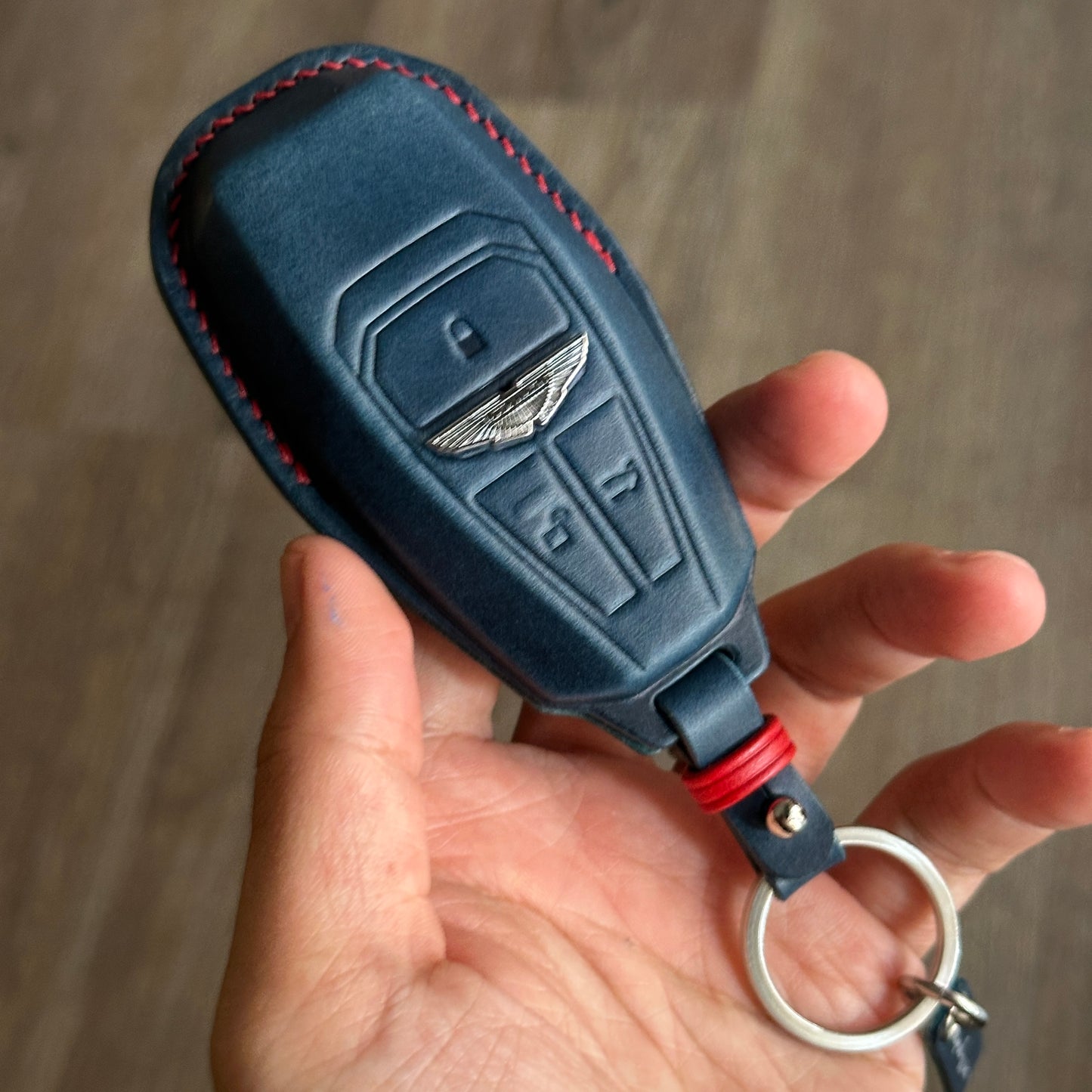 Aston Martin key fob cover, key case , Wax leather