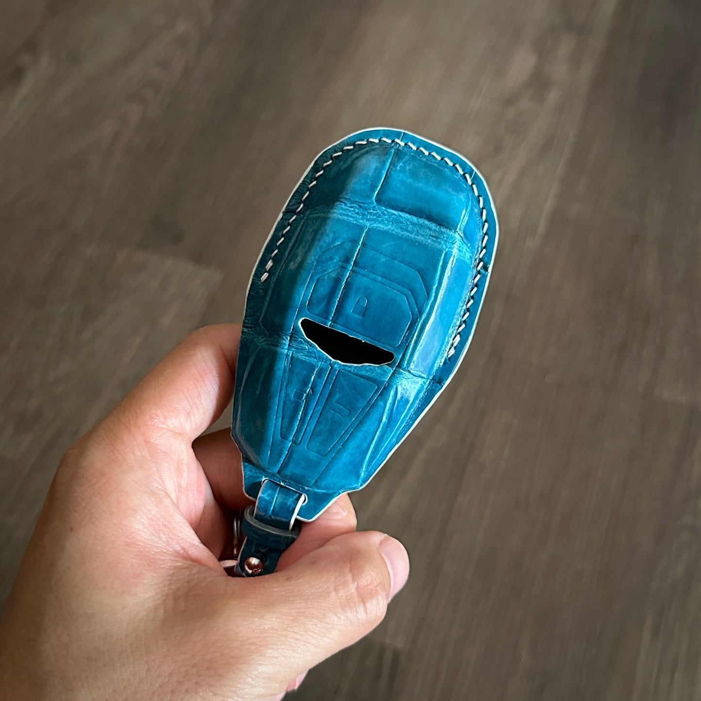 Aston Martin key fob cover,  Crocodile leather Leather key case