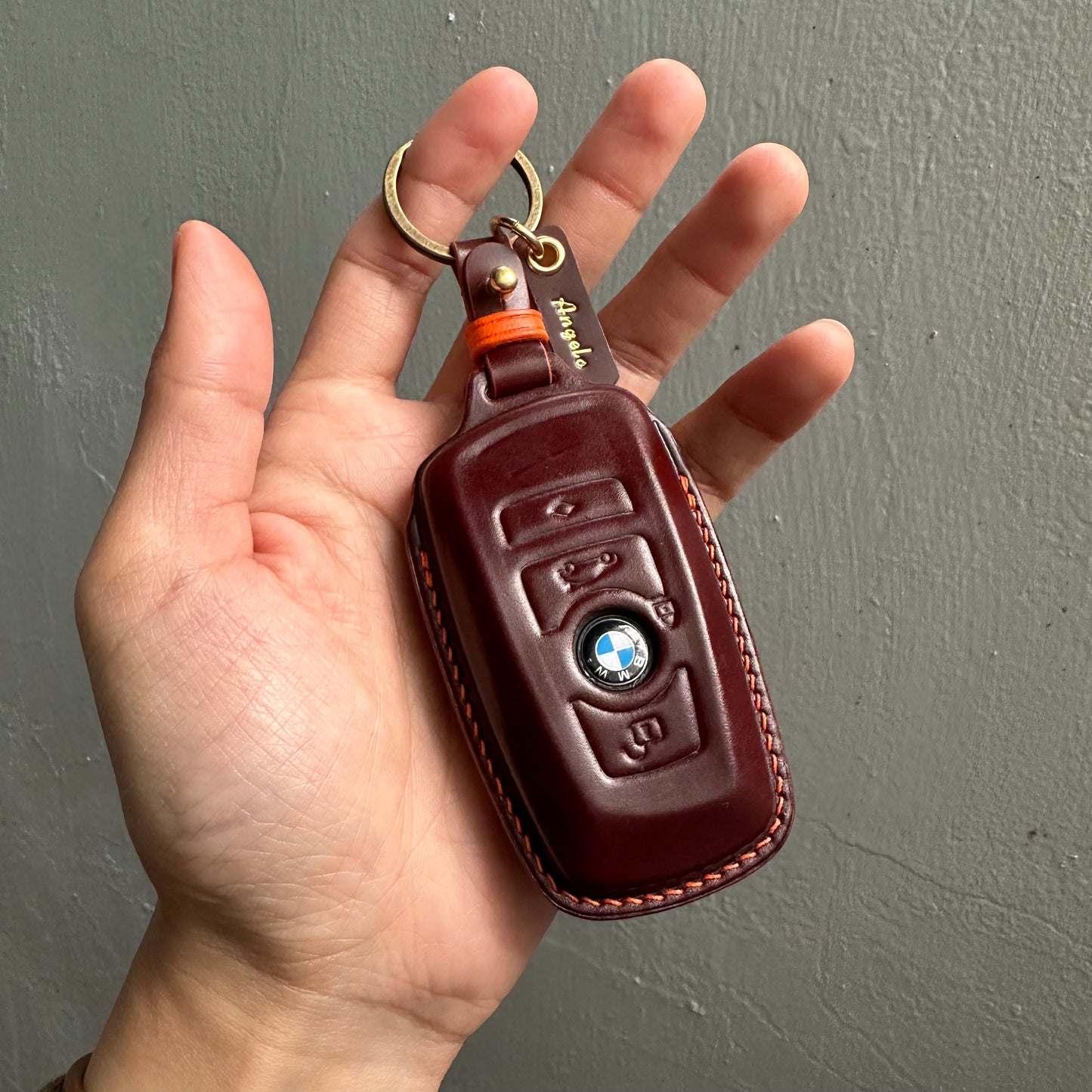 BMW key fob cover, Shell Cordovan Leather key fob case