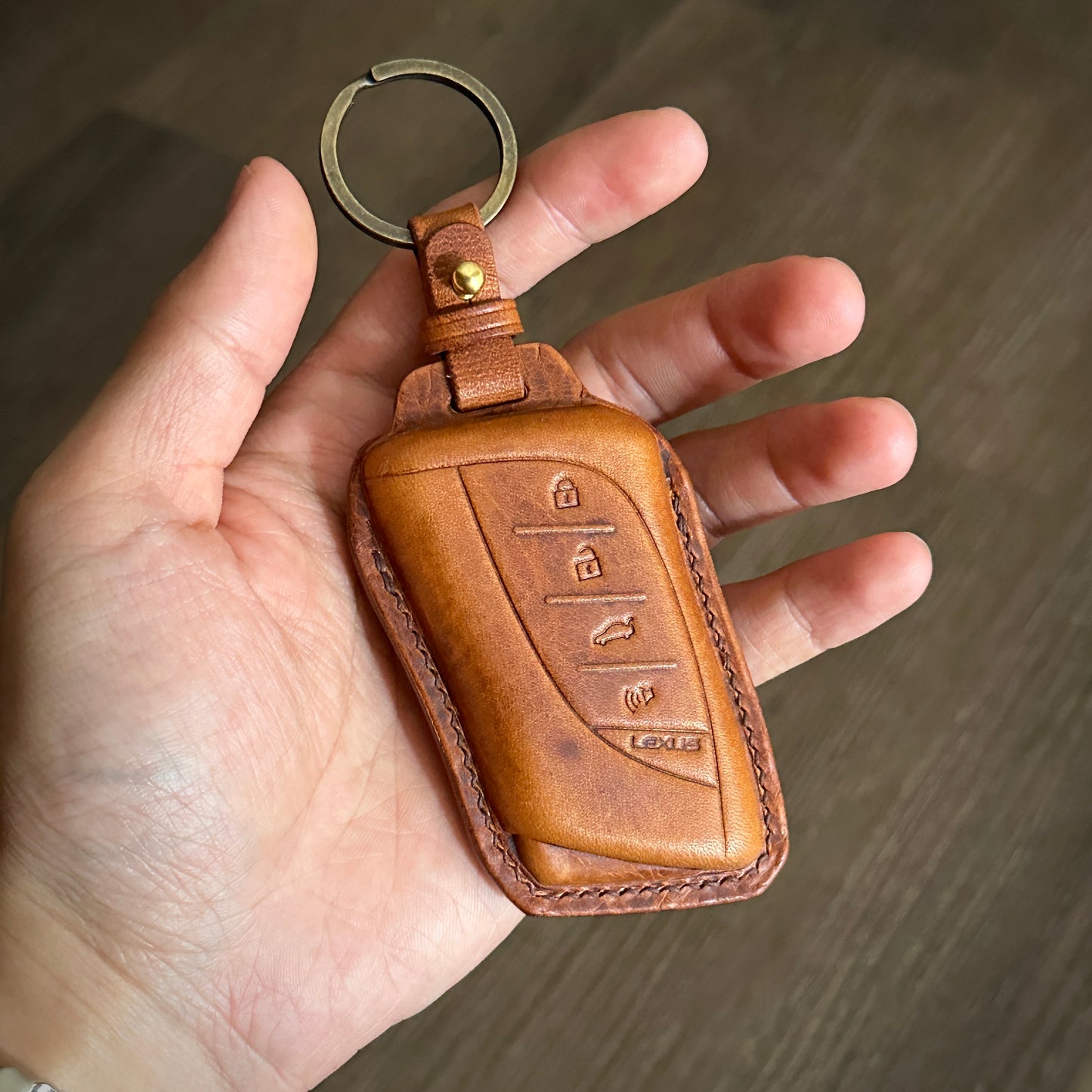 Lexus key fob cover, Wax leather