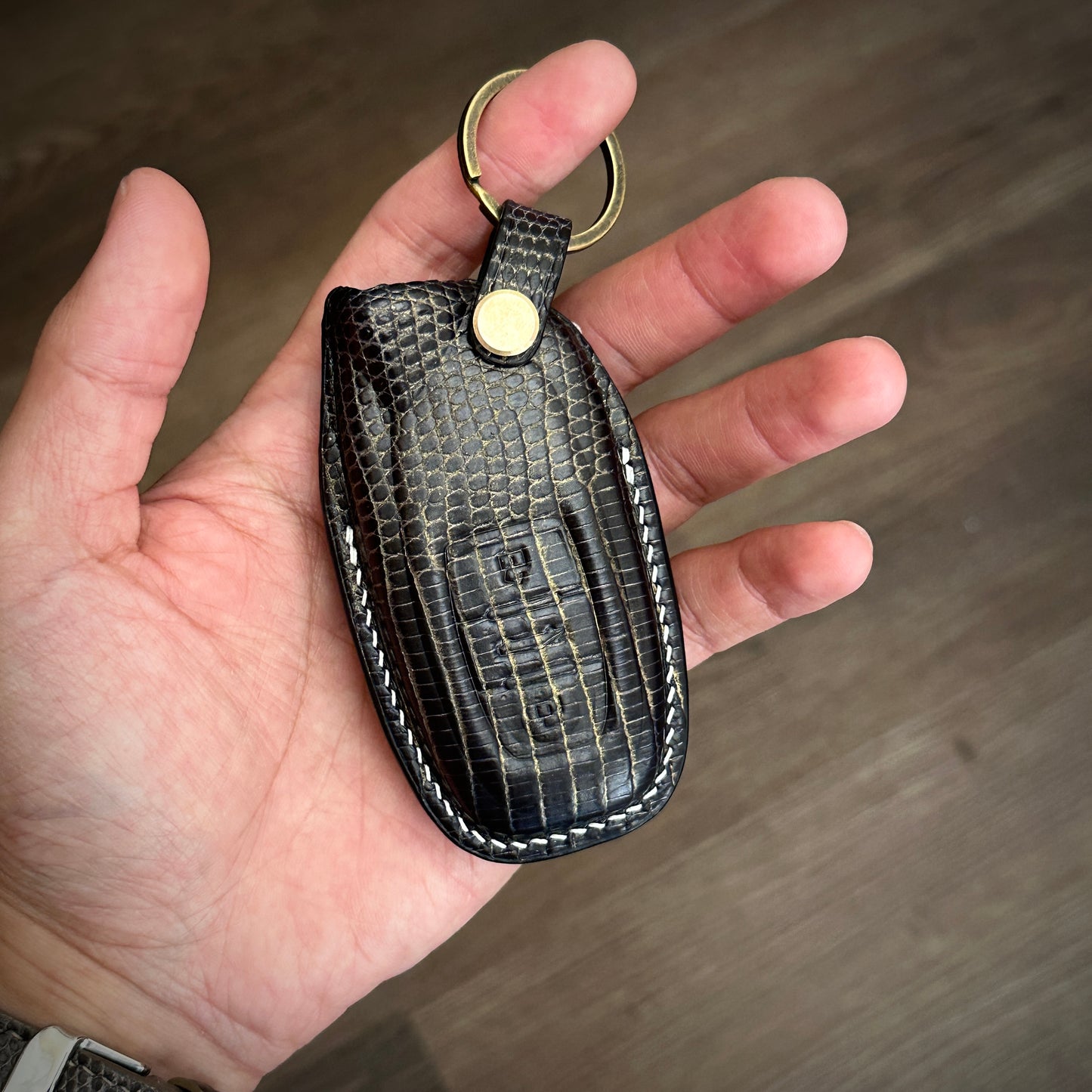 Lamborghini key fob cover,  Lizard leather Leather key case