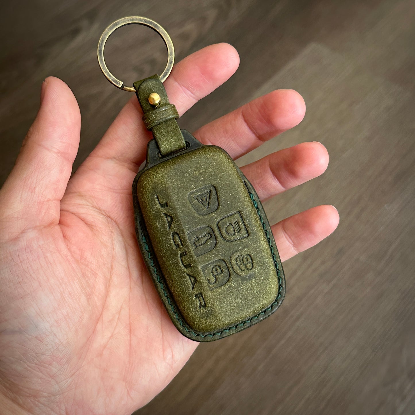 Jaguar key case, Pueblo leather