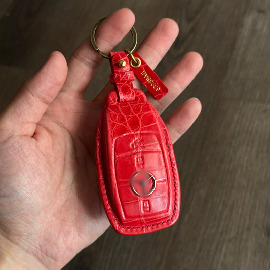 Mercedes-Benz key fob cover,  Crocodile leather Leather key case