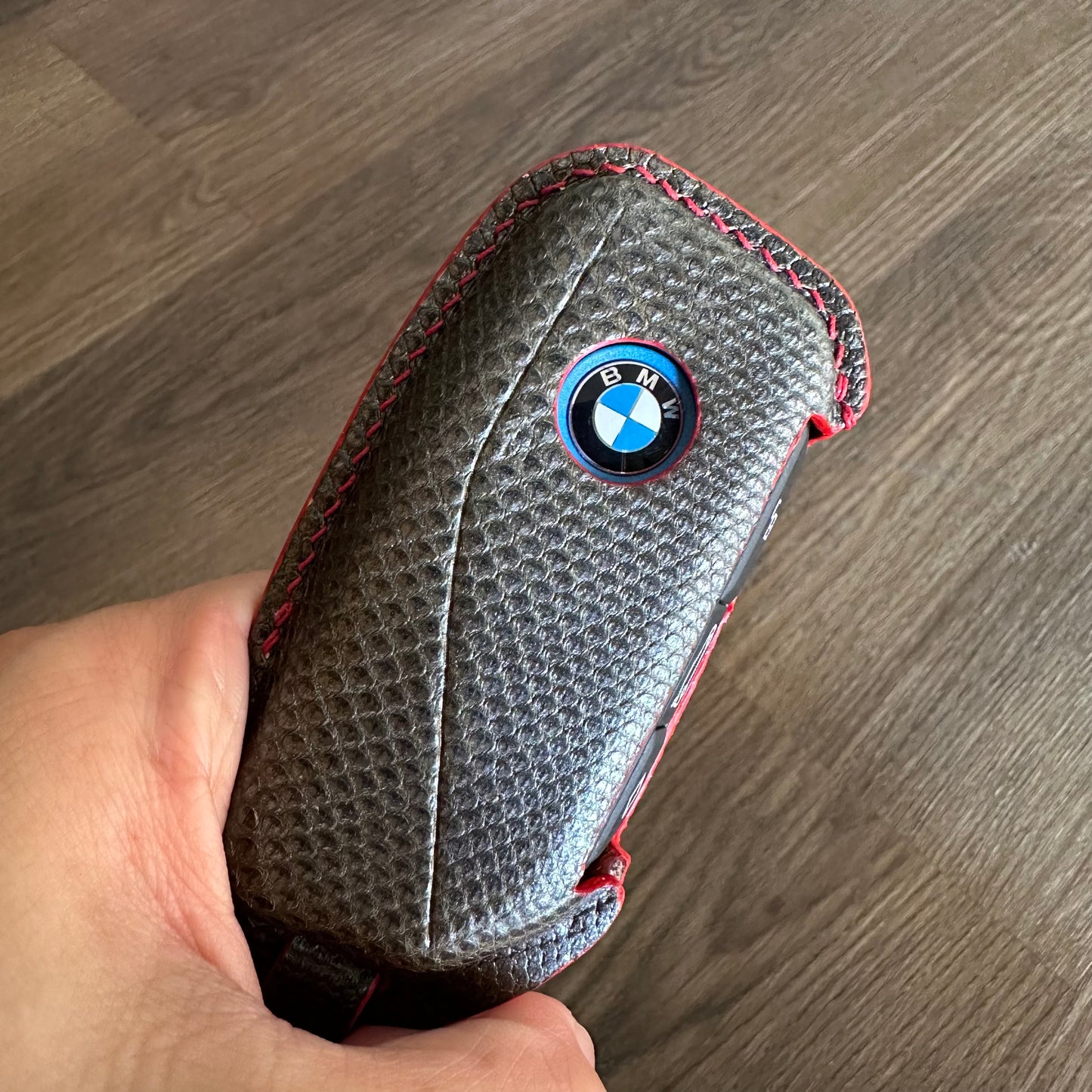 BMW key fob cover,  snake leather Leather key case