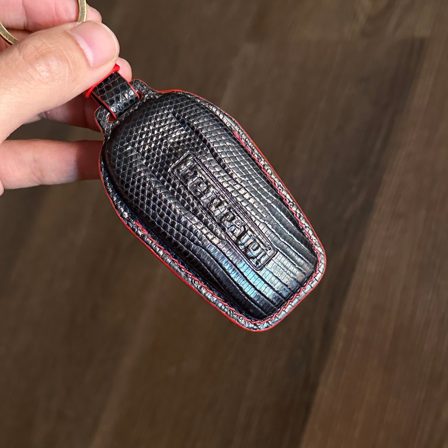Ferrari key fob cover, Ferrari Leather key case, Lizard leather