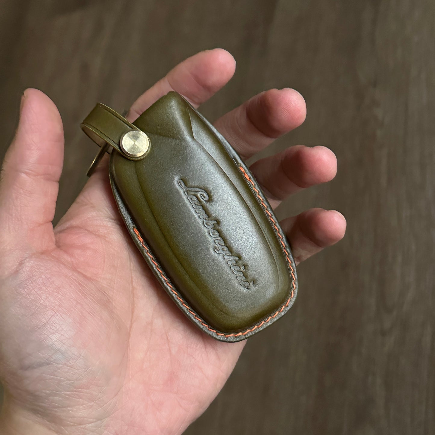 Lamborghini key fob cover, Shell Cordovan, Leather key case