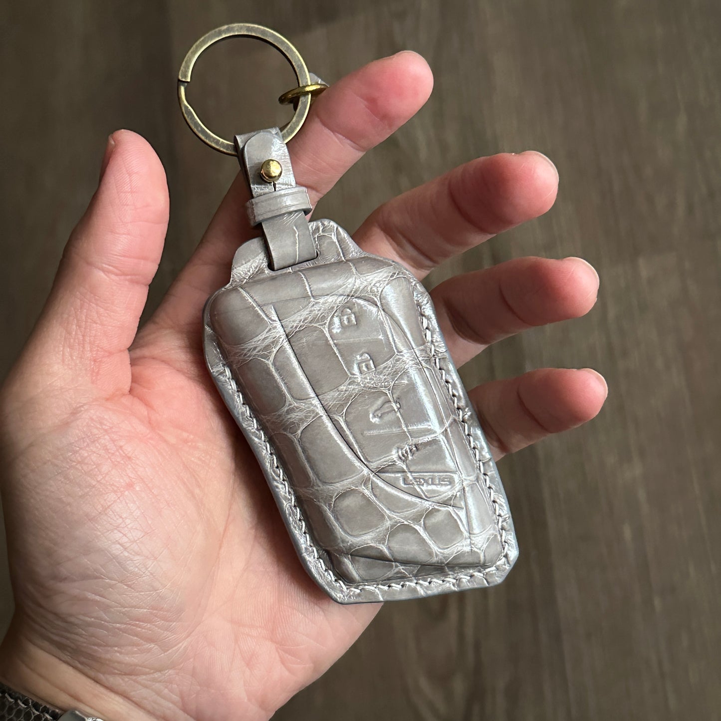 Lexus key fob cover,  Crocodile leather Leather key case