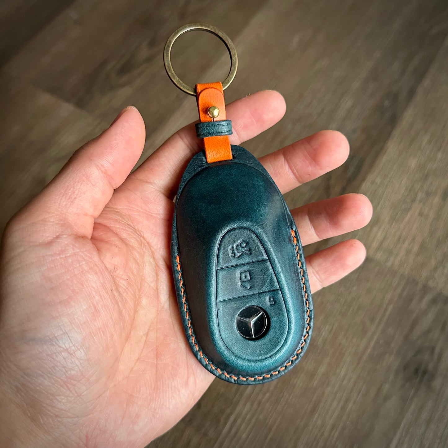 Mercedes-Benz key fob cover, Wax leather