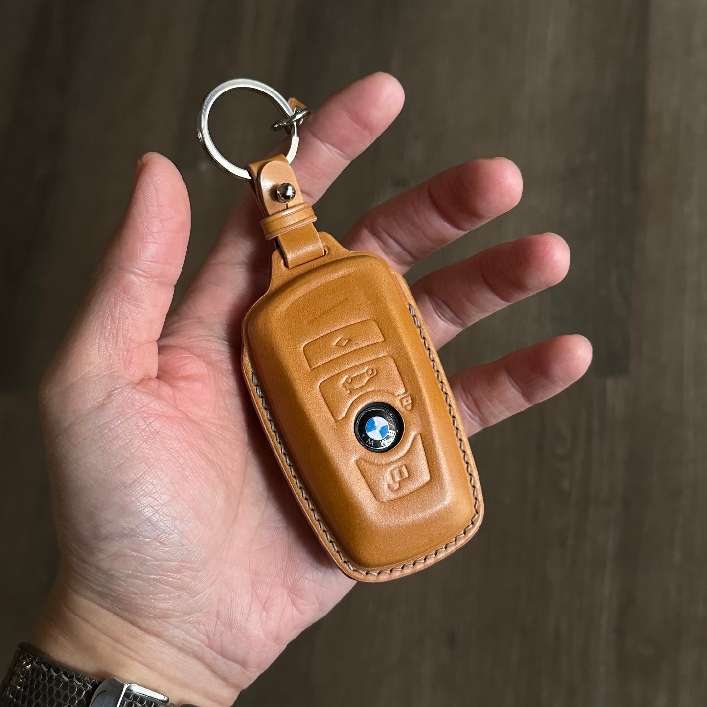 BMW key fob cover, Shell Cordovan Leather key fob case