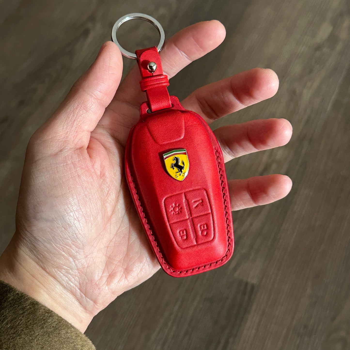 Ferrari key fob cover, key case, Wax leather