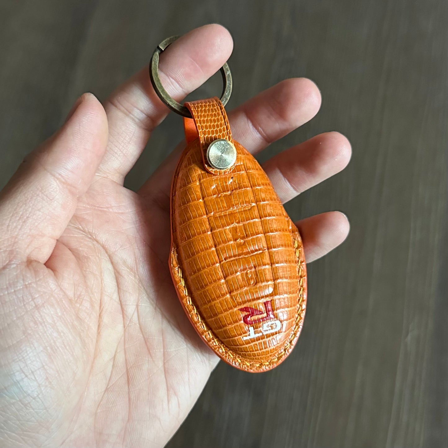 Nissan GT-R key fob cover, GTR R35 Leather key case, Lizard leather