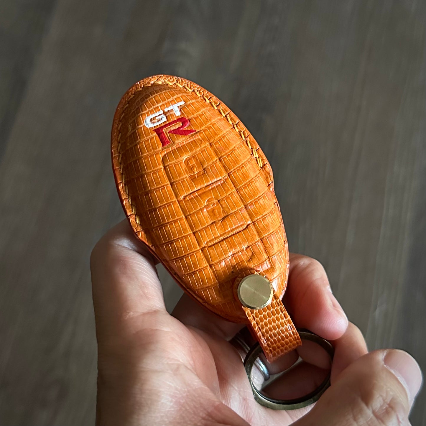 Nissan GT-R key fob cover, GTR R35 Leather key case, Lizard leather ...