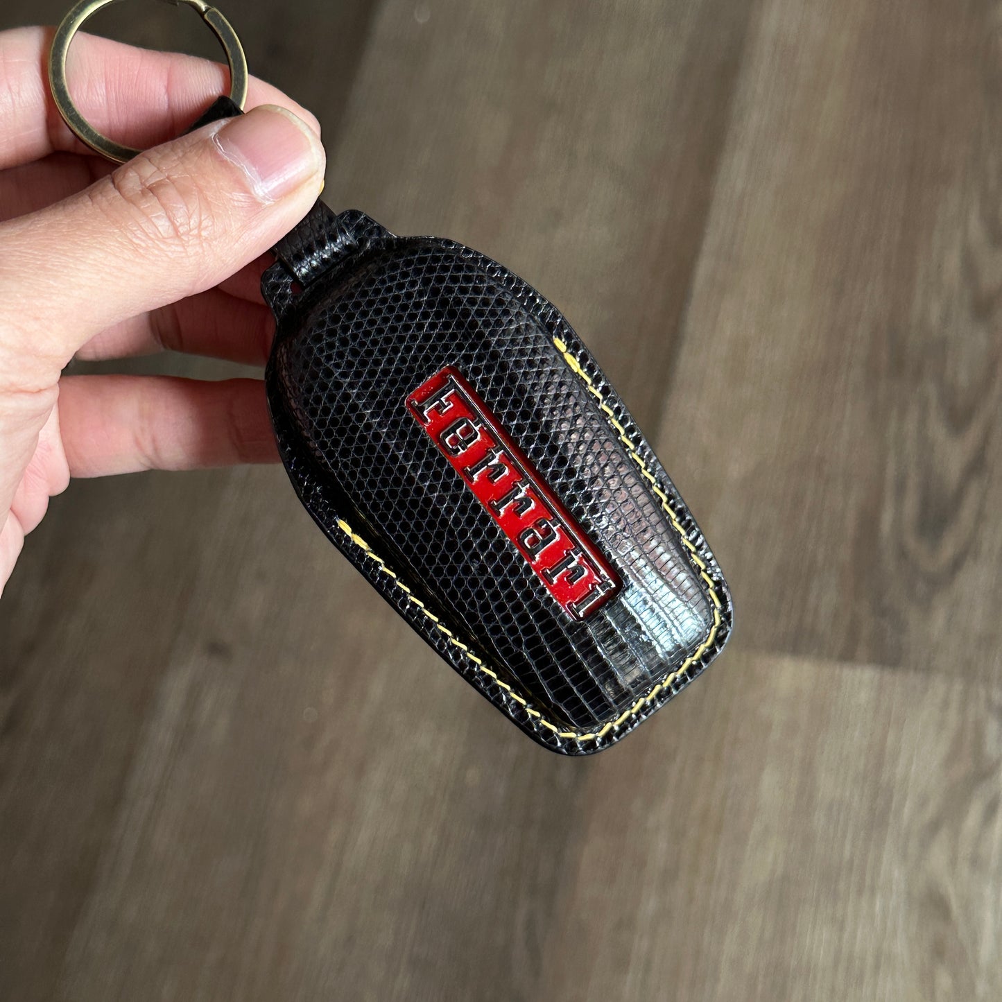 Ferrari key fob cover, Ferrari Leather key case, Lizard leather