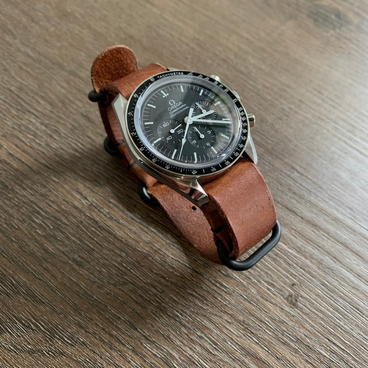 Pueblo Leather NATO strap, leather zulu strap