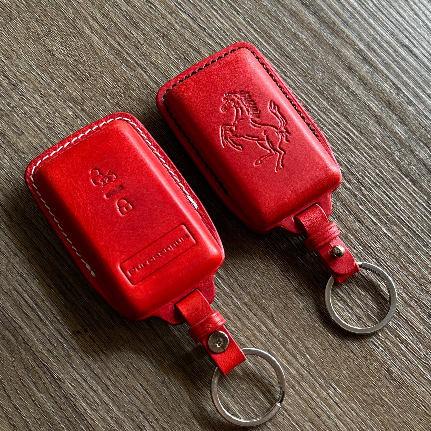 Ferrari key fob cover, Roma key case, 296GTS, Buttero Leather