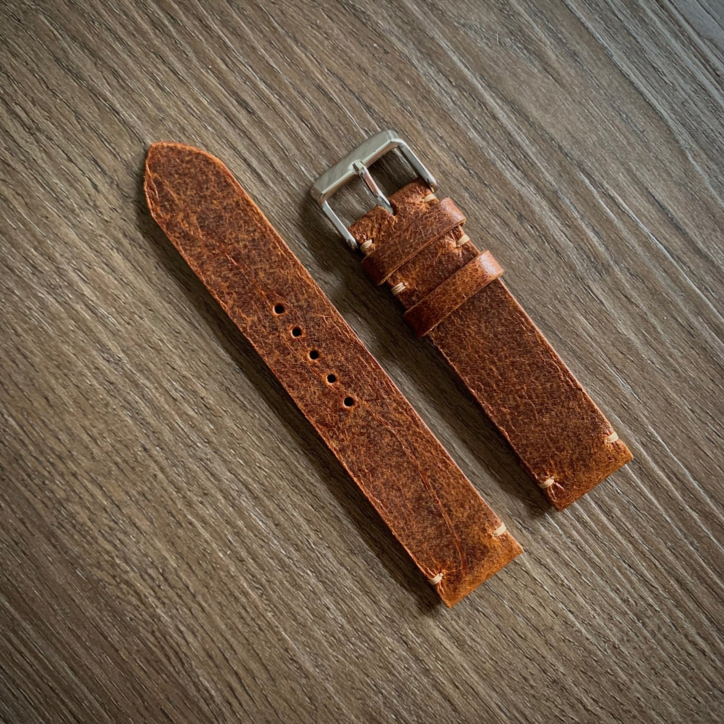 Buttero Saddle stitched watch band, watch strap