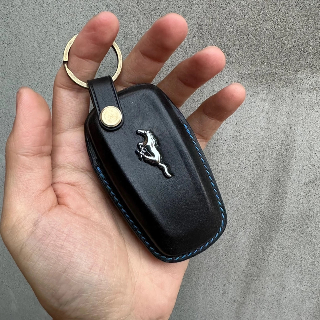 Ford key fob cover, Mustang snake leather Leather key case