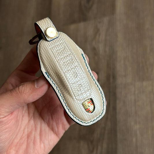 Porsche key fob cover, Porsche Leather key case, Lizard leather