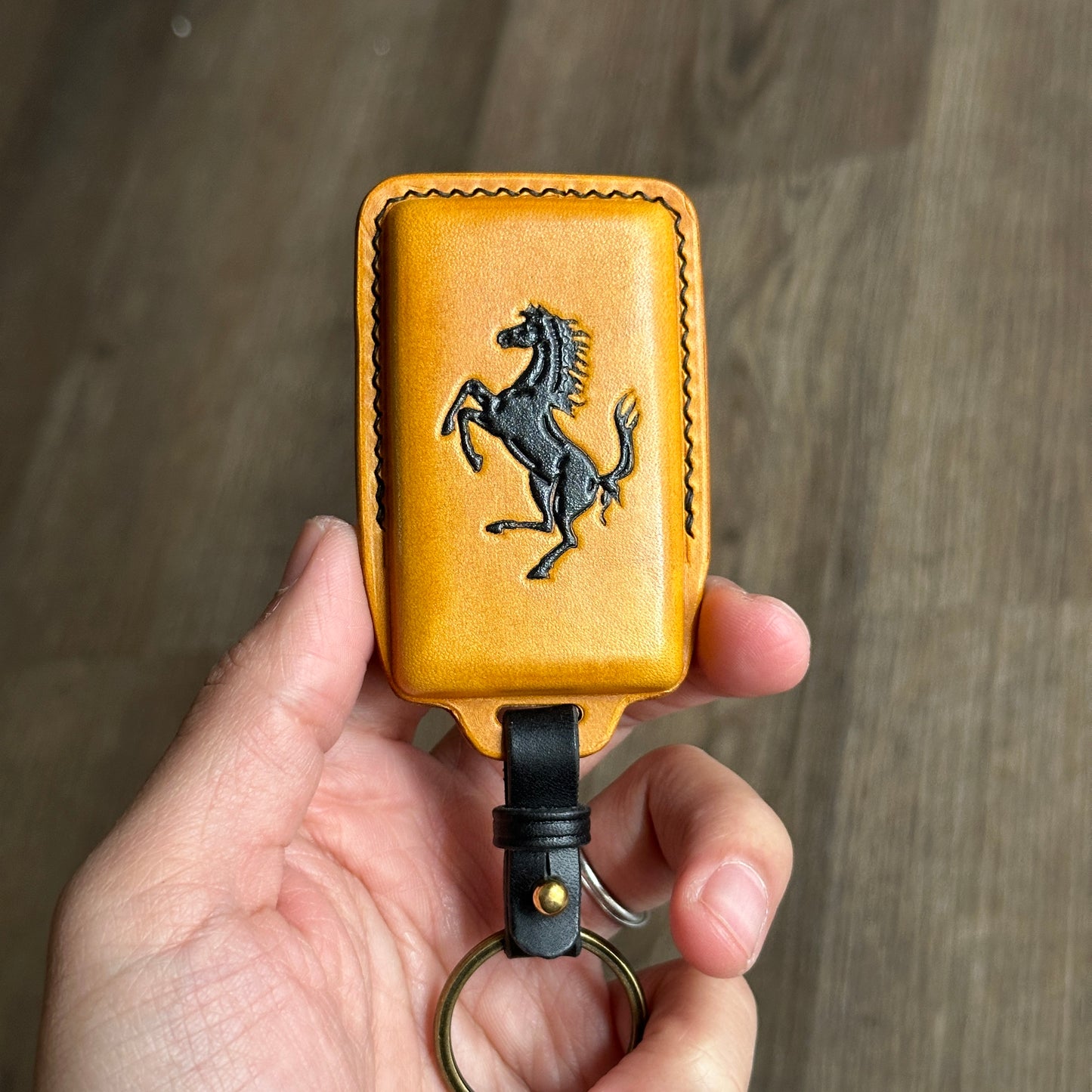 Ferrari key fob cover, Roma key case, 296GTS, Buttero Leather