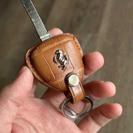 Ferrari key fob cover,  Crocodile leather Leather key case