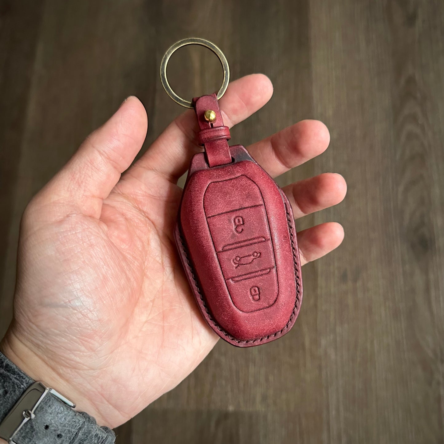 Peugeot key case, Pueblo leather