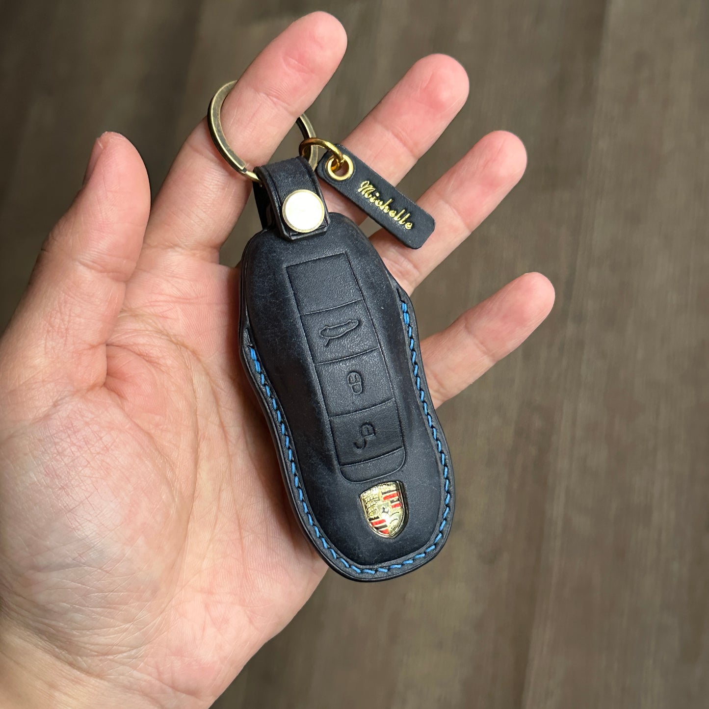 Porsche key case, key fob cov,er Pueblo leather