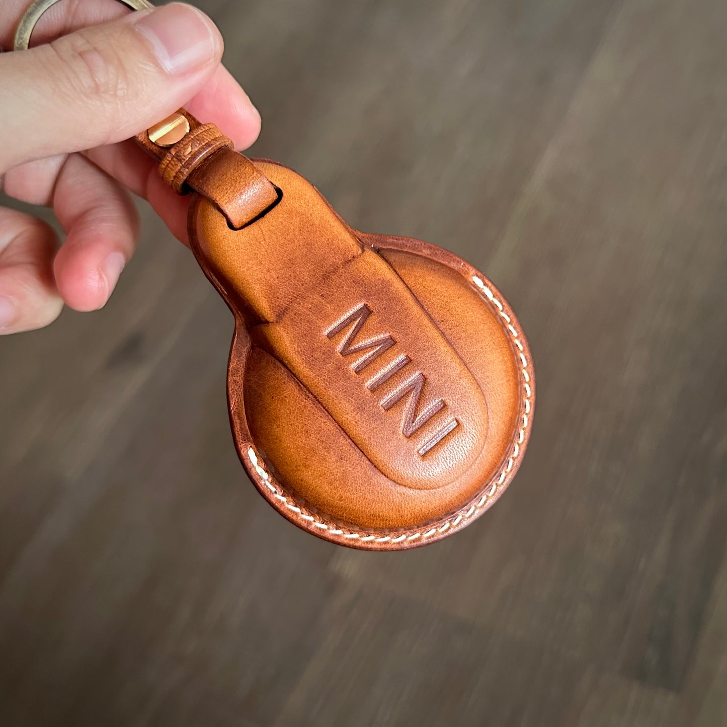 Mini cooper s key fob cover, Wax leather