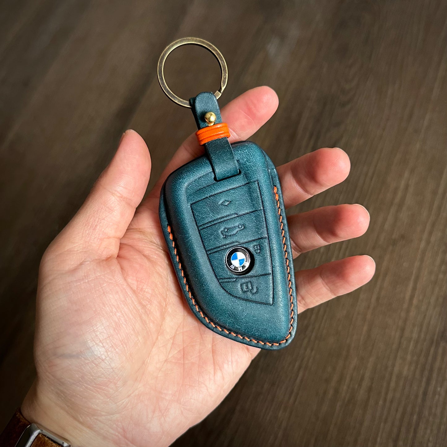 BMW key fob cover, Pueblo leather