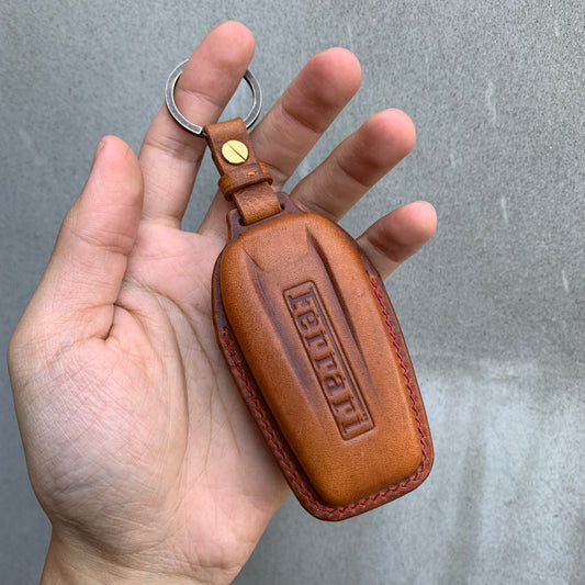 Ferrari key fob cover, key case, Wax leather