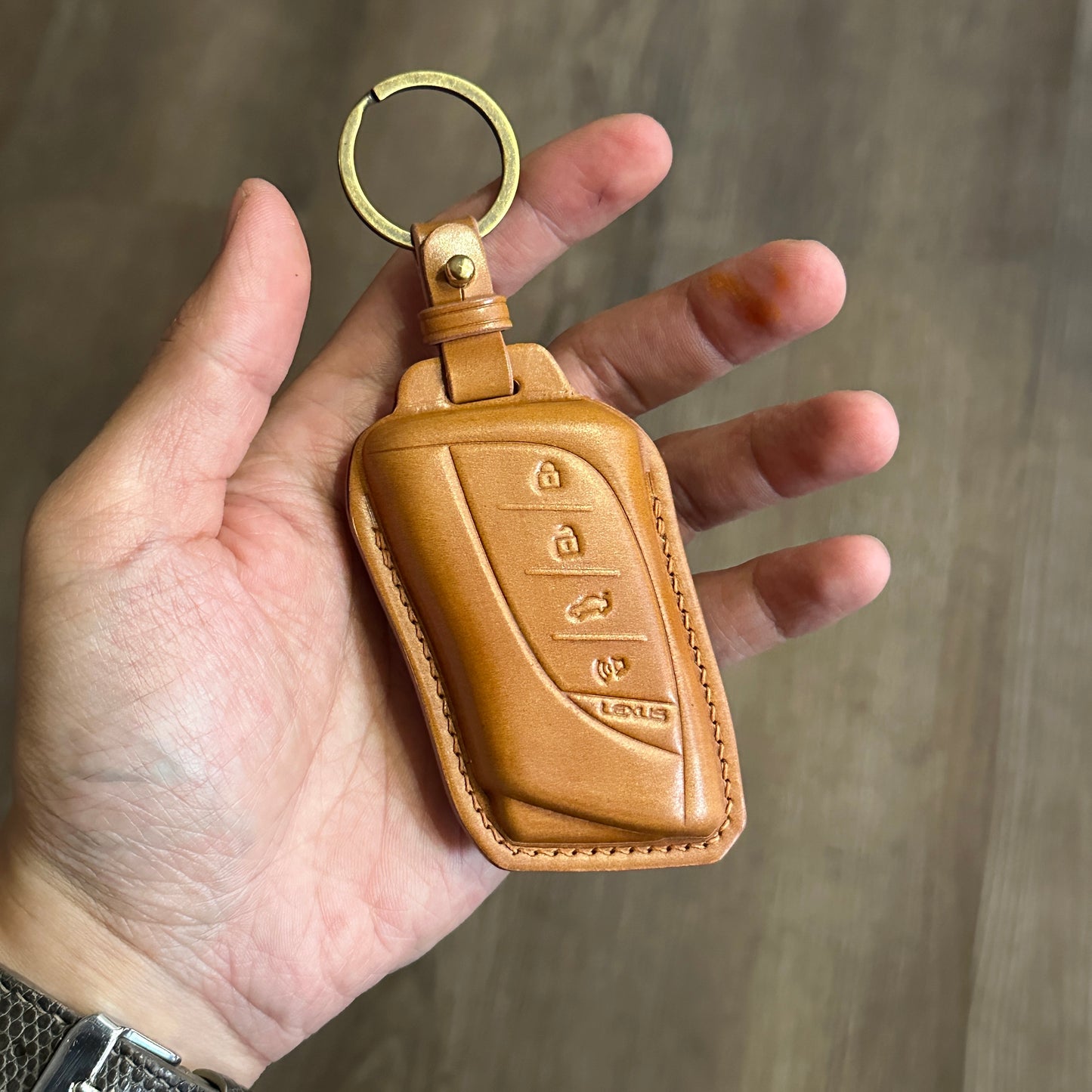 Lexus key fob cover, Shell Cordovan