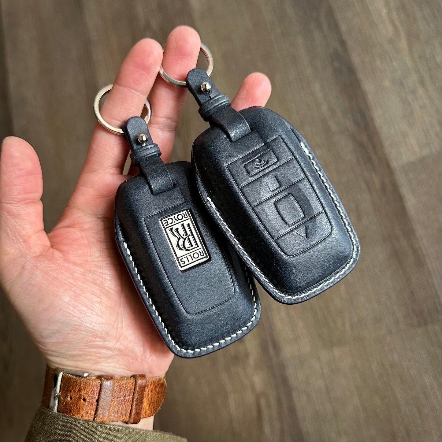 Rolls Royce key case, key fob cover, Pueblo leather