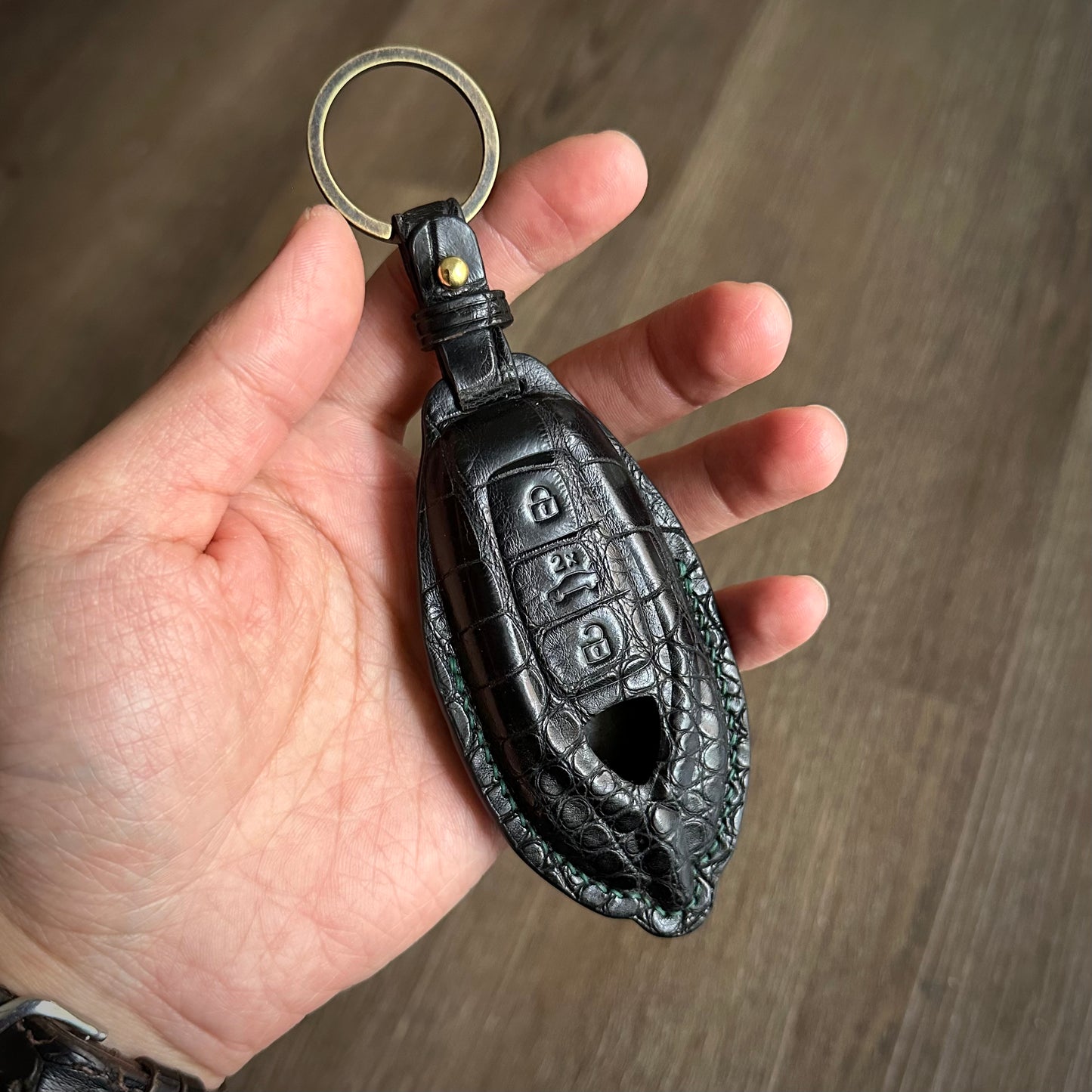 Lamborghini key fob cover,  Crocodile leather Leather key case