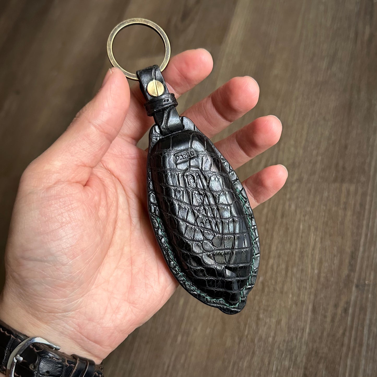 Lamborghini key fob cover,  Crocodile leather Leather key case