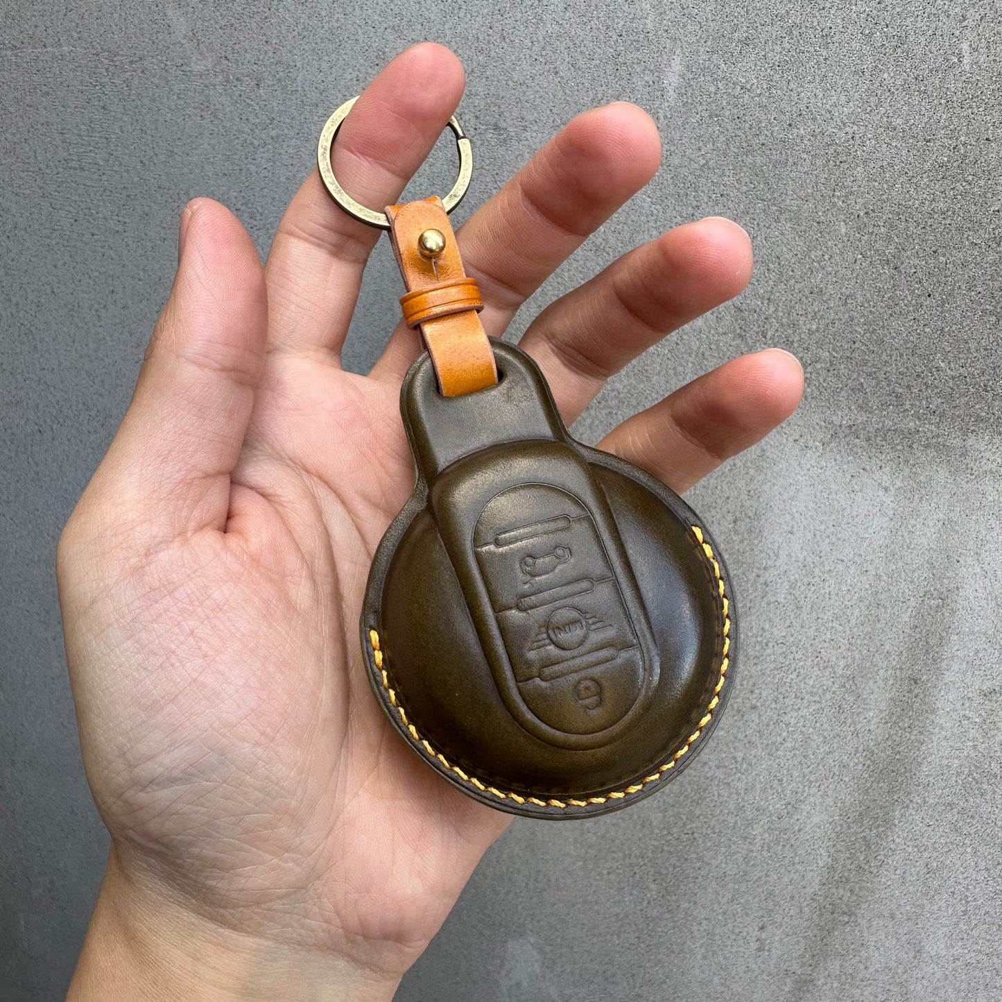 Mini cooper s key fob cover, Shell Cordovan