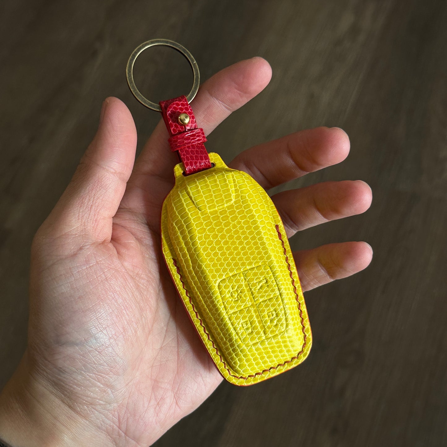 Ferrari key fob cover, Ferrari Leather key case, Lizard leather