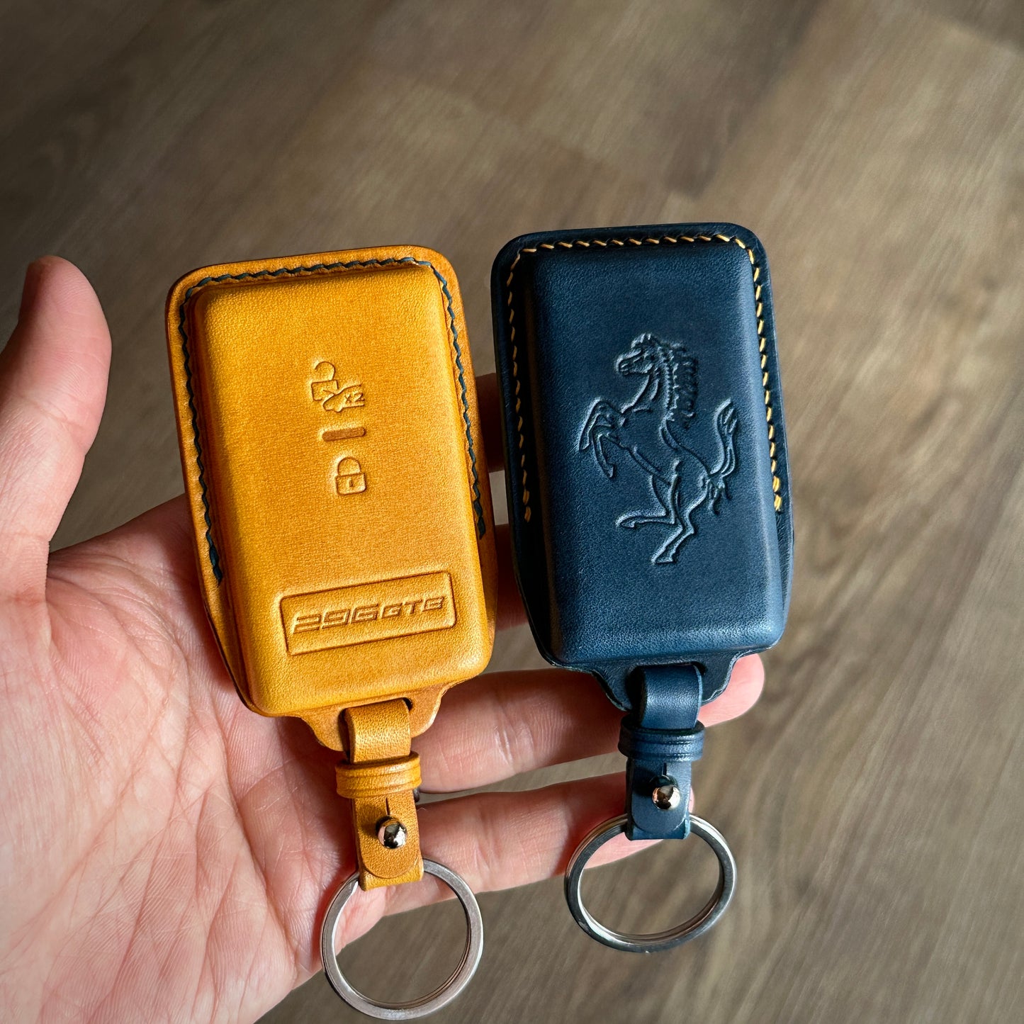 Ferrari key fob cover, Roma key case, 296GTS, Buttero Leather