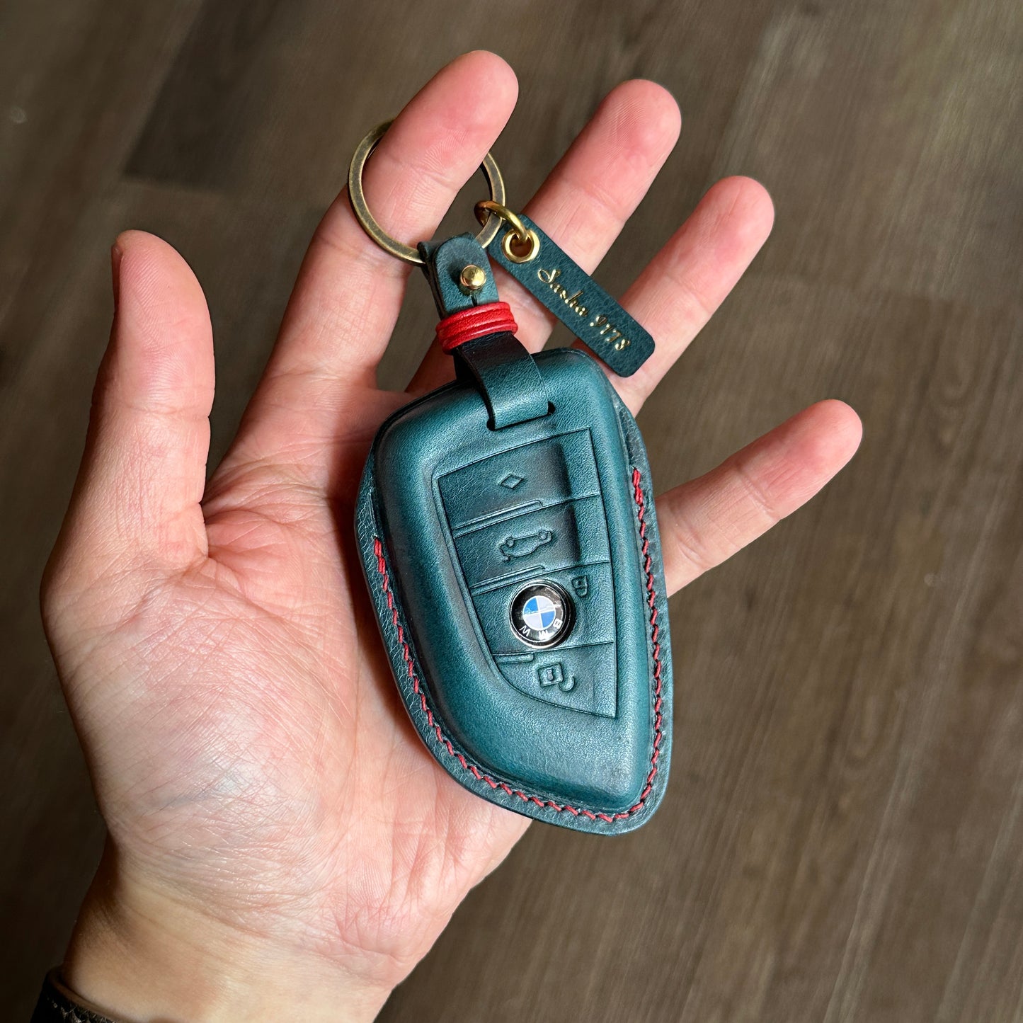 BMW key fob cover, Wax leather