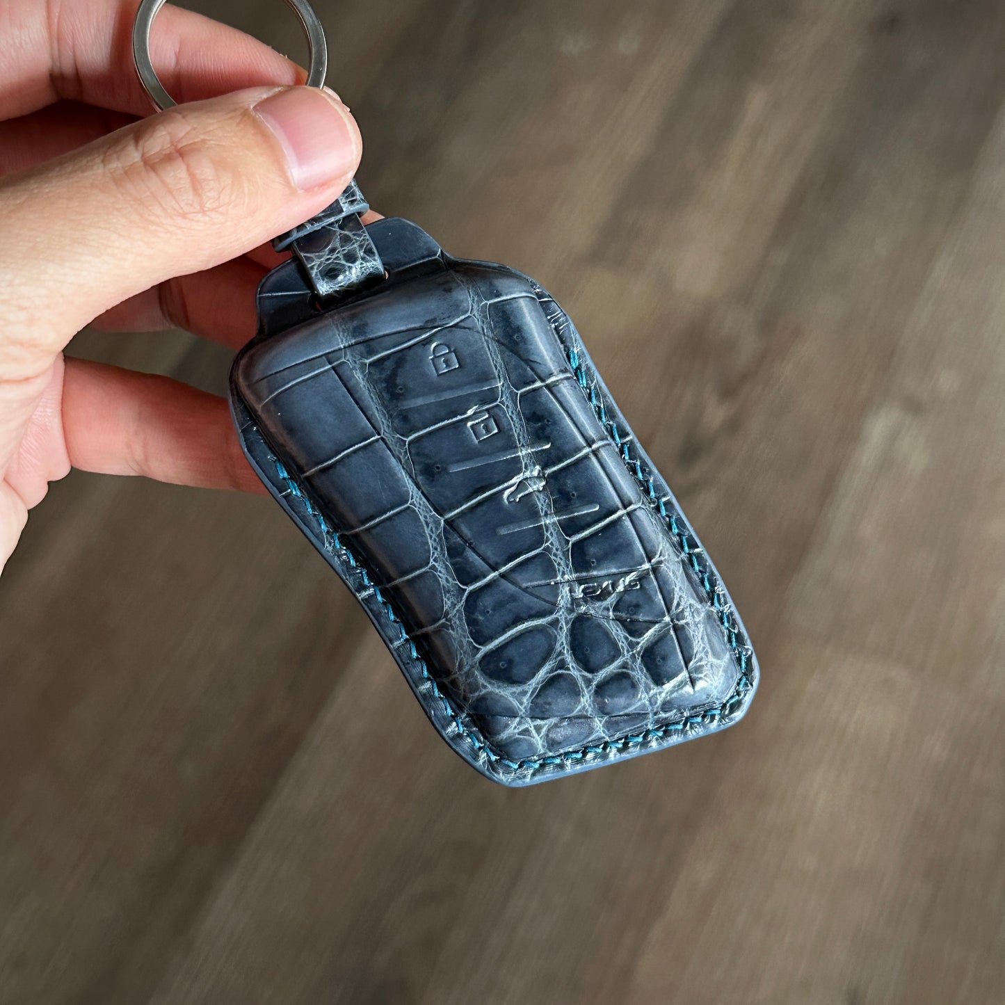 Lexus key fob cover,  Crocodile leather Leather key case