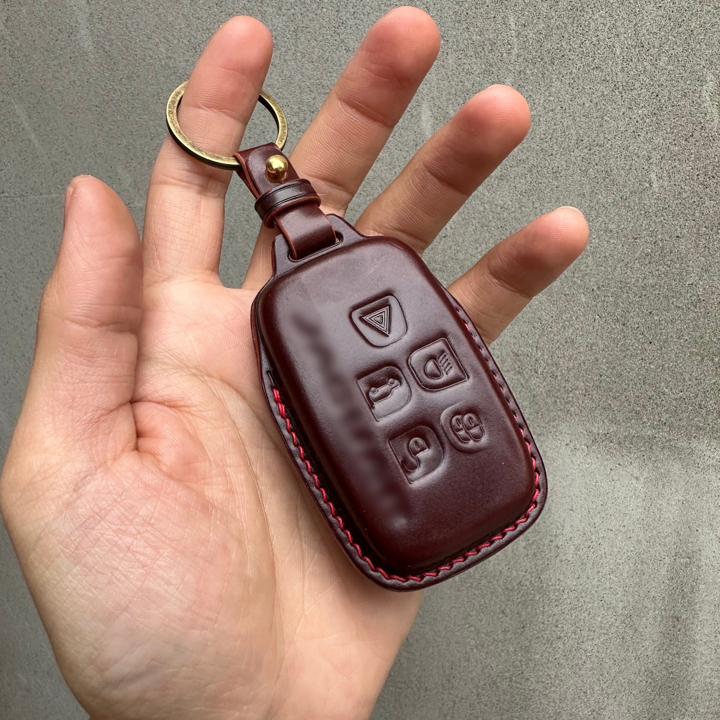 Land Rover key fob cover, Shell Cordovan