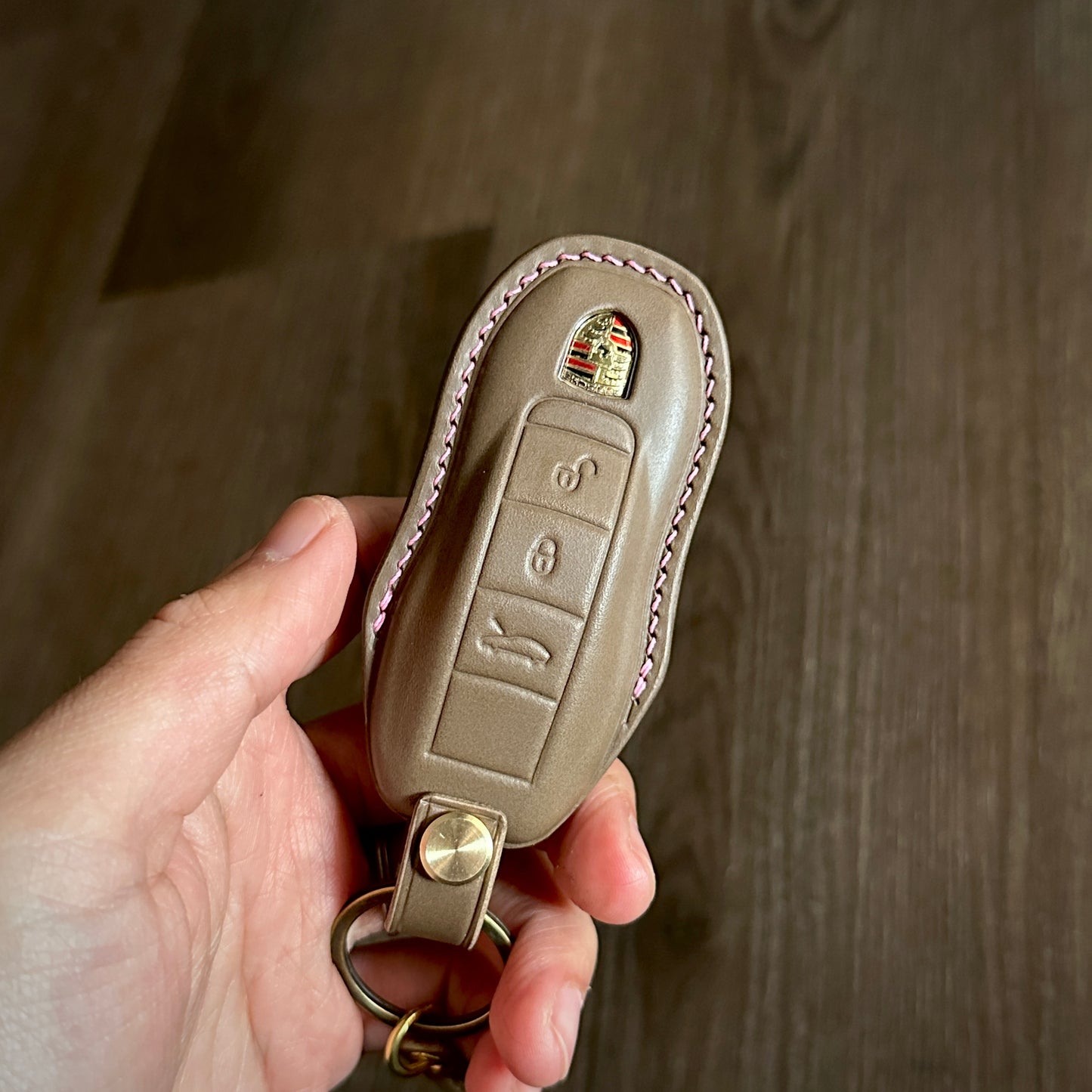 Porsche key fob cover, buttero leather