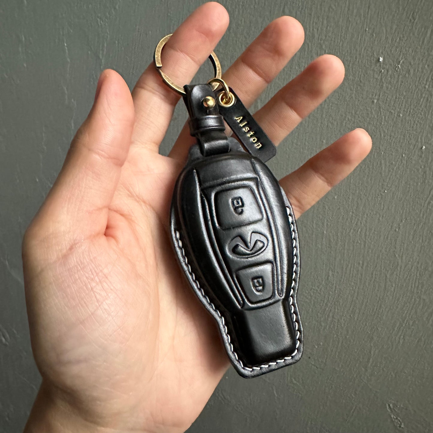 Infiniti key fob cover, Shell Cordovan