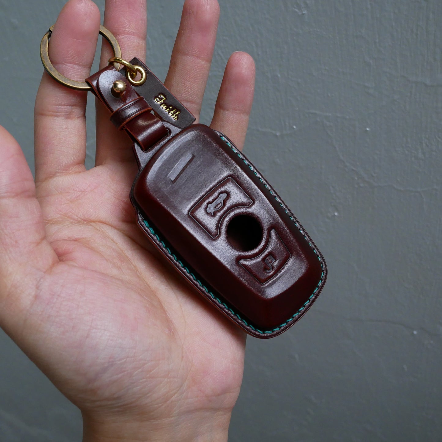 BMW key fob cover, Shell Cordovan Leather key fob case